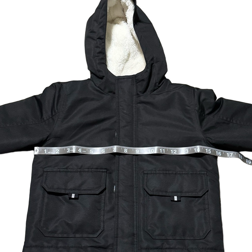 Wonder Nation Black Hooded Puffer Jacket Double Zipper Polyester Size 2t - Picture 9 of 11